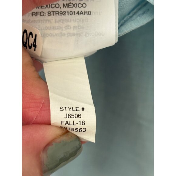 J.Crew Mercantile Light Blue Cold Shoulder Cotton Dress With Bell Sleeves - Picture 9 of 12